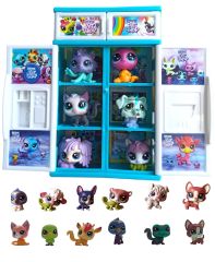 Minişler Dolap Standlı 6 Sevimli Littlest Pets Shop Miniş Figürleri 6 Figür 1 Dolap Standlı