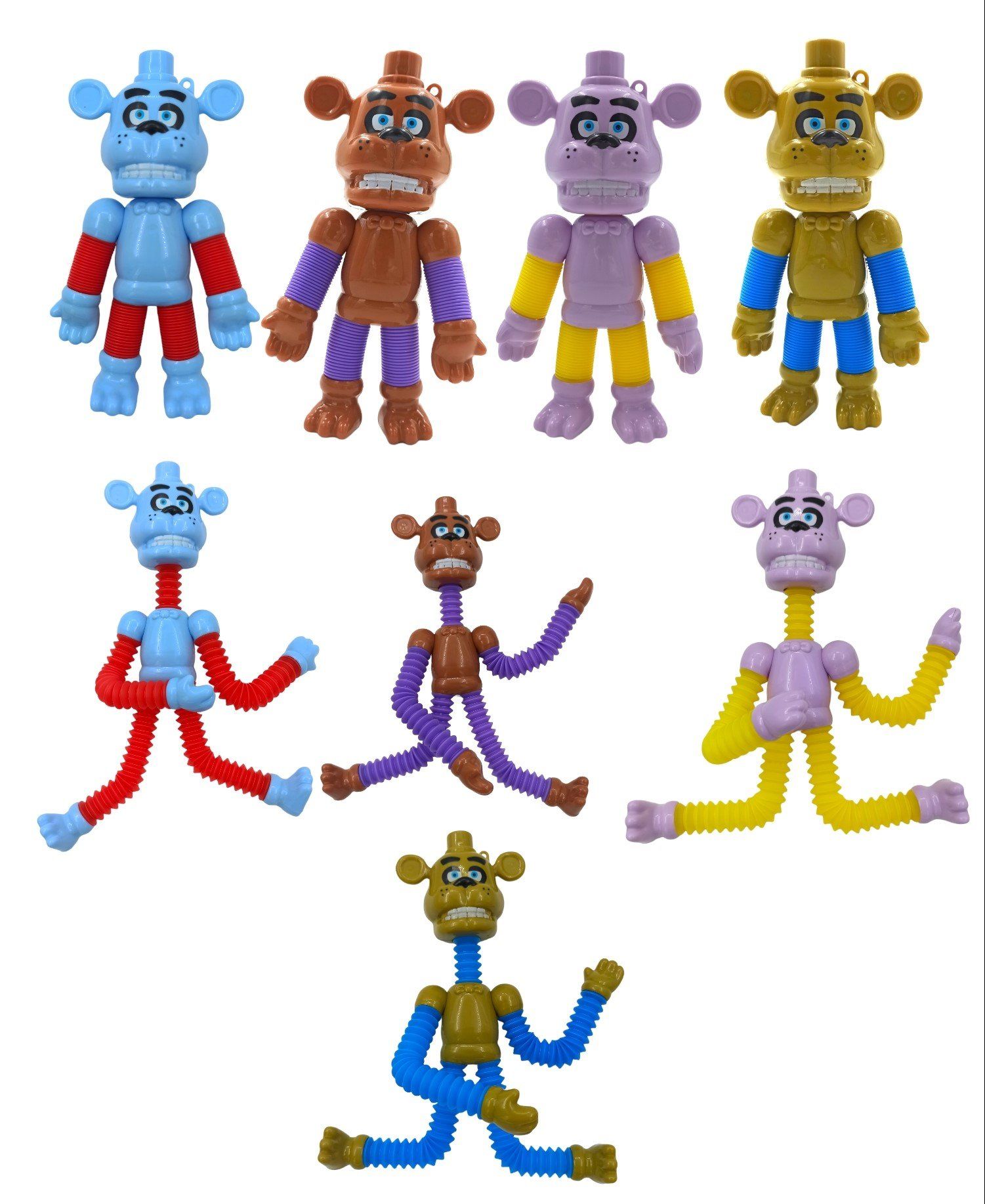 Five Nights Figürleri 4 Karakter Ayakları Kolları Uzayabilen Işıklı Freddys Karakterleri