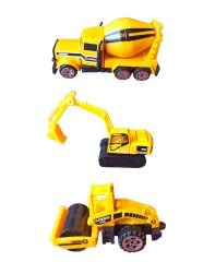 Metal İş Makinaları 3lü Mini Boy Oyuncak İş Makinaları İnşaat Seti