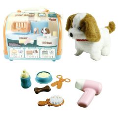 Hayal Gücünü Taşı, Dostunu Yanına Al: Peluş Pilli Sesli Köpek Taşıma Çantalı ve Aksesuarlı Set