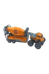 Metal Araçlı Plastik Beton Mikserli Sürtmeli Özellikli Oyuncak İş Makinası 27cm.