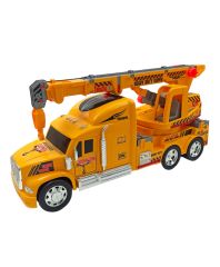 Oyuncak Bom Vinç Büyük Boy İnşaat ve İş Makinası Makaralı Vinç İçi Dolu 60x30cm. İthal