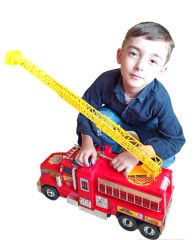 Oyuncak İtfaiye Kamyonu Merdivenli İtfaiye Aracı Büyük Boy İçi Dolu 53x26cm. İthal