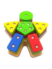 Minik Eller, Büyük Keşifler! Bebekli Ahşap Geometrik Bultak 18x16cm.