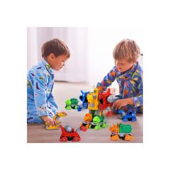Robota Dönüşen Dinozor Araçlar 5 Fit İn 1 Metal Kafalı Dinozor Arabalar Birleştir Robota Çevir