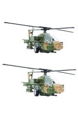 Güçlü, Dayanıklı ve Gerçekçi Oyuncak Metal Savaş Helikopteri Işıklı Sesli 20cm.