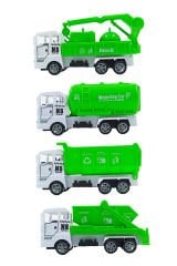 Oyuncak Çek Bırak Belediye Temizlik Araçları Atık Toplama Tanker Çöp Toplama ve Kamyon 4lü