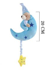Ay Temalı Müzikli Ayıcık 20cm. ile Bebek Odasına Sihir Katın