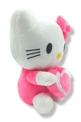 Kalp Temalı Hello Kitty Peluş 20cm. Yumuşak, Sevimli, Hediyelik