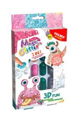Magic Glitter 3D Hobi Seti 2'si 1 Arada Simli Kalıplarla 3D Tasarımlar