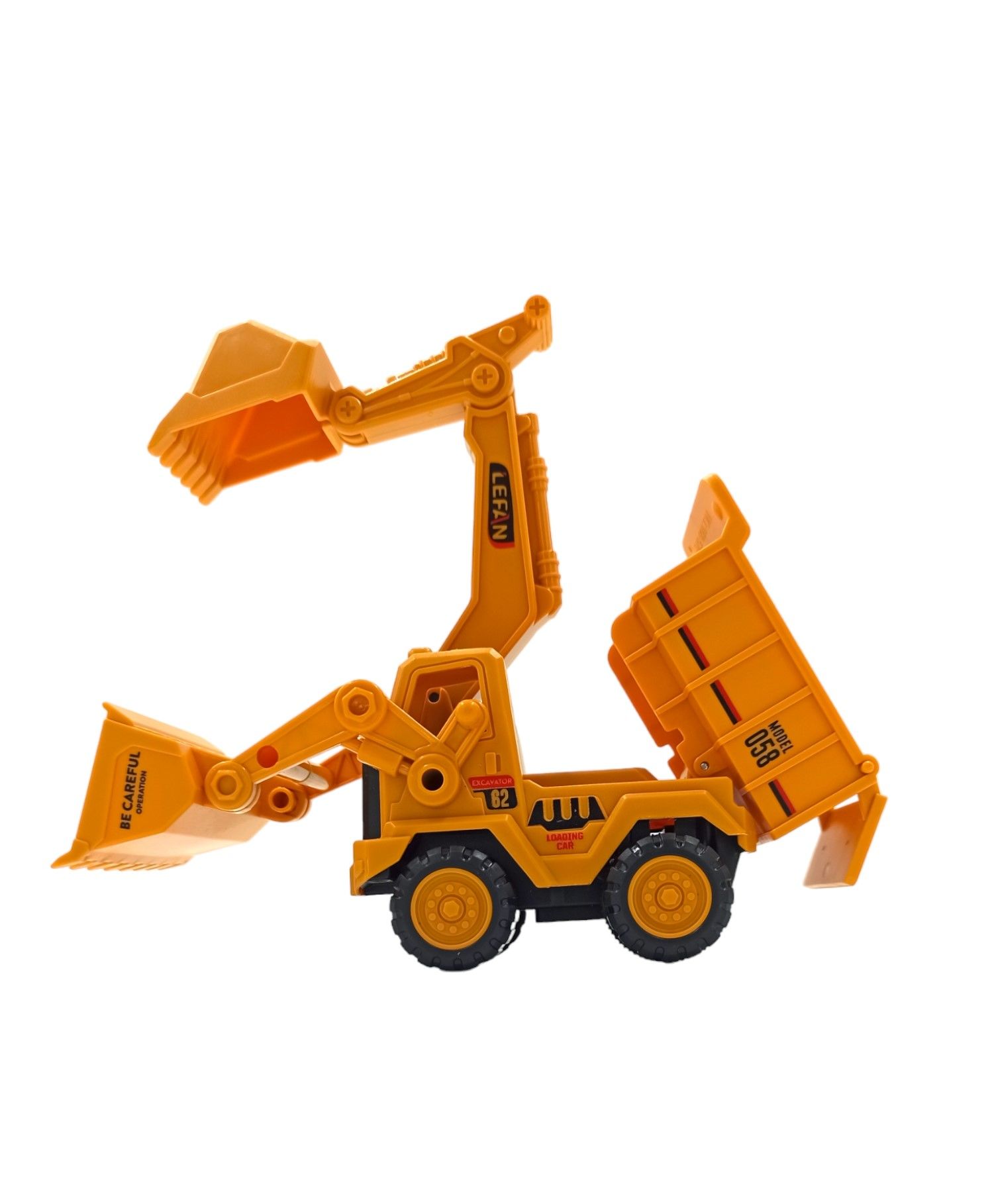 Oyuncak Sürtmeli Buldozer Kepçeli Damperli Kamyon | Eğlenceli ve Dayanıklı! 20cm.