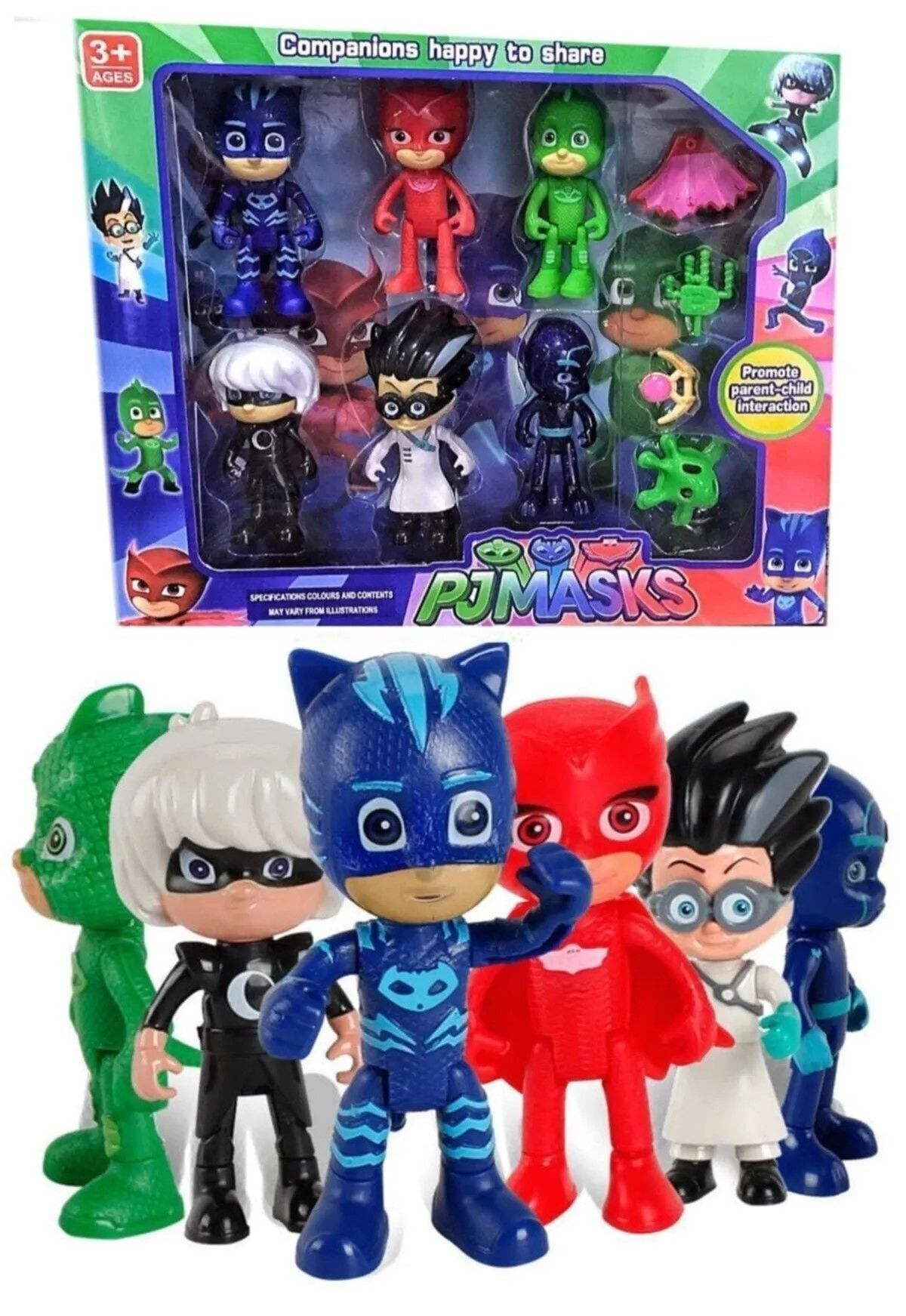 Pjmasks Pijamaskeliler Pj Kedi Çocuk Baykuş Kız Kertenkele Çocuk Gece Ninjası 10 Parça Figür Seti