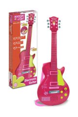 Bontempi Elektronik Pembe Gitar 56cm. Tuşu Telli ve Askılı