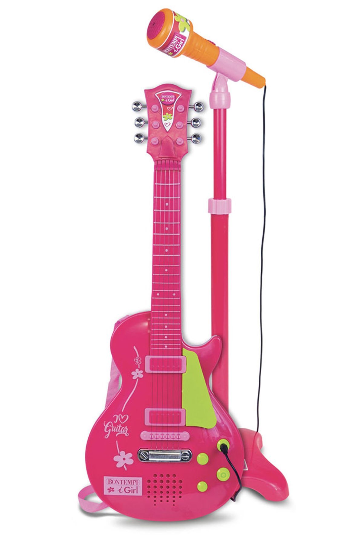Ayaklı Mikrofonlu Pembe Gitar ile Eğlence Garanti!