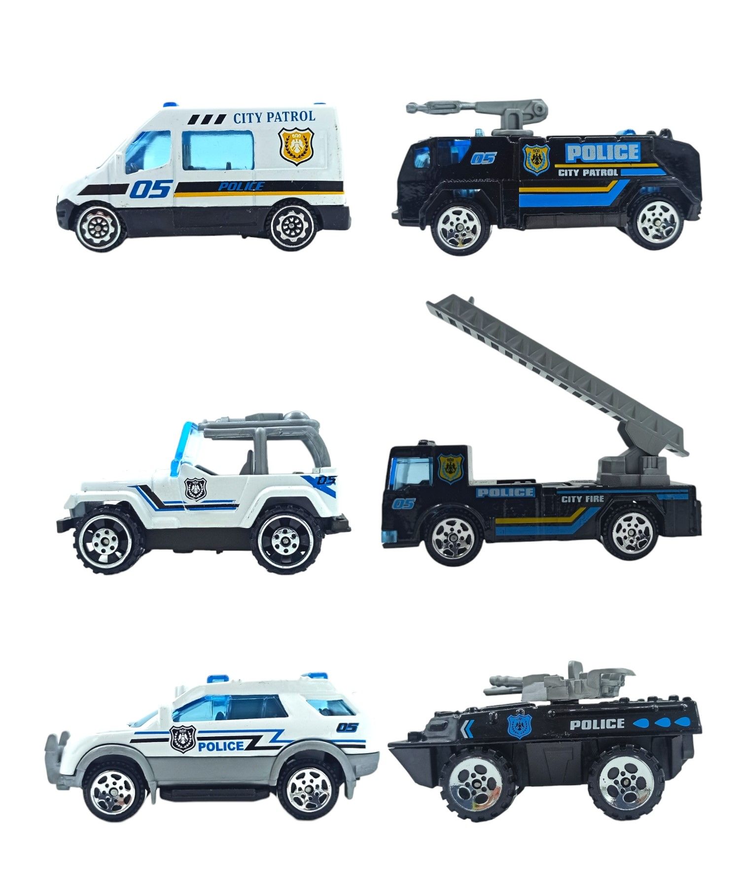 6'lı Metal Polis Araçları Seti ile Küçük Polisler Göreve Hazır!