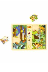 Ahşap Puzzle'ın En Güzel Örneği: Gece ve Gündüz Hayvanlar