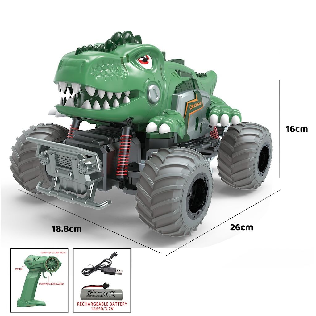 Uzaktan Kumandalı Full Fonksiyon 2.4G Süspansiyonlu Dinozor Araba ile Jurassic Park'ı Evinize Taşıyın!