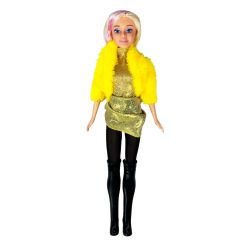 En Güzel Sarışın Bebek - 29Cm Parlak Elbiseli Oyuncak Bebek