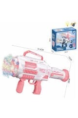 Şarjlı Baloncuk Makinesi Otomatik Işıklı Büyük Boy 41cm + 500ml Baloncuk Suyu