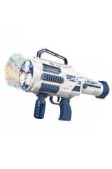 Şarjlı Baloncuk Makinesi Otomatik Işıklı Büyük Boy 41cm + 500ml Baloncuk Suyu