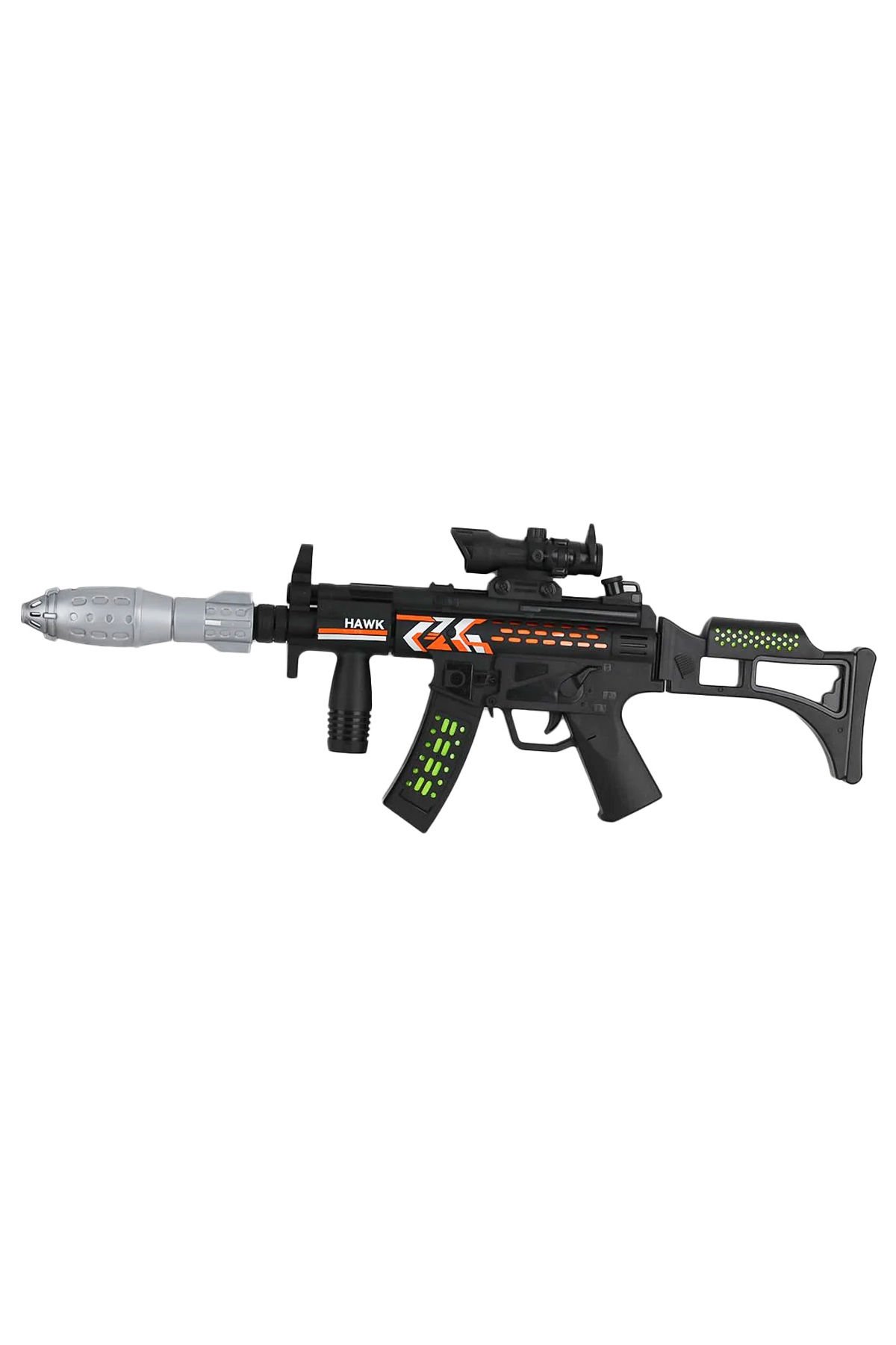 Sesli Işıklı Duman Atan Büyük Boy 60cm Tüfek: Aksiyonun Merkezi Sensin!