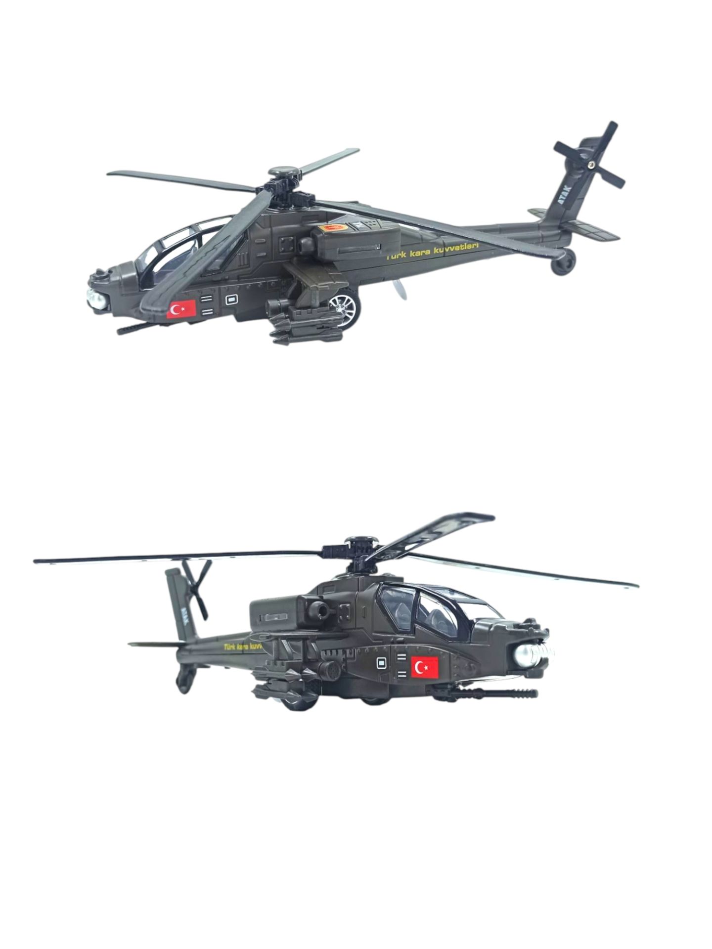 Gökyüzünün Hakimi: Metal Türk Atak Helikopteri Oyuncağı! Sesli Işıklı Eni:25cm.