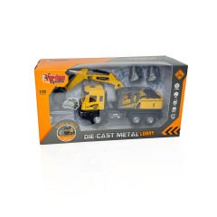 Hayal Gücü Şantiyelere Ulaşıyor! Metal Kasalı Işıklı ve Sesli Kamyon Ekskavatör Eğlence Başlasın!