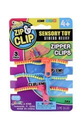 Zip Clip Zipper Clips 3lü Duyusal Oyuncak Fermuarlı Bilezik Seti: Fermuarları Açıp Kapayarak Odaklanın, Rahatlayın!